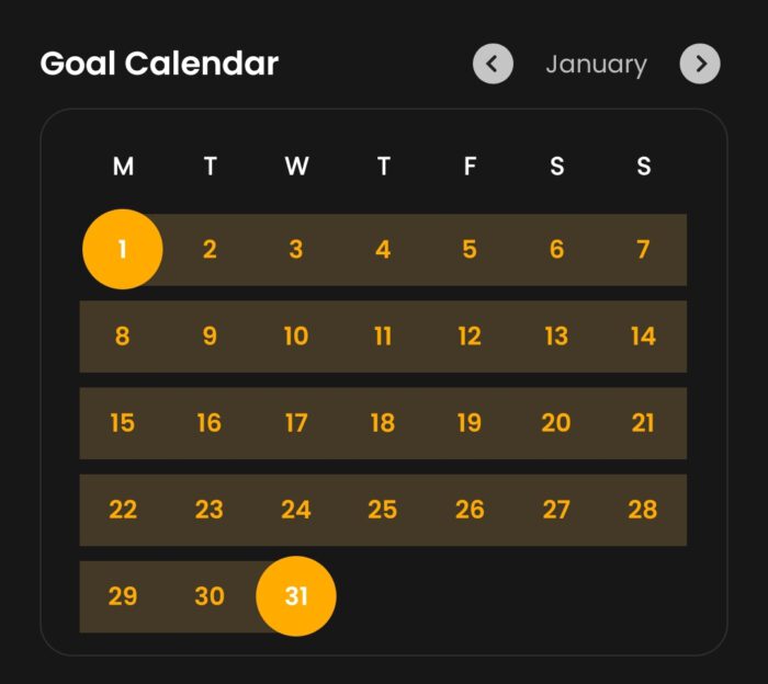 Januar 2024 - Goal Calendar