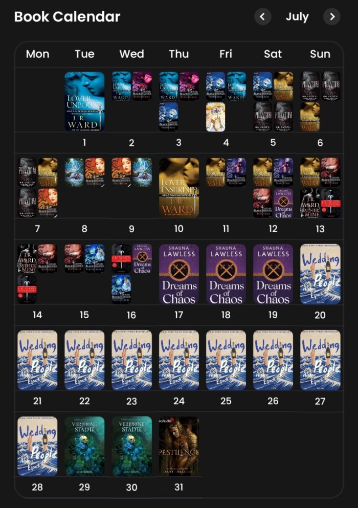 Juli 2025 Lesekalender